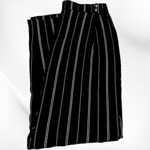 Women's Padini Authentics Navy And White Pinstripe Elastic Waist Pants Large